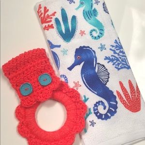 Seahorse kitchen towel & oven towel hanger